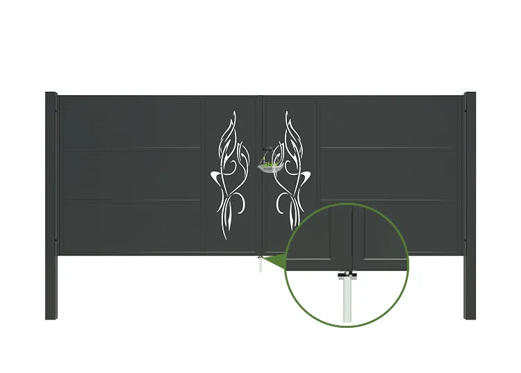 CNC Outdoor Iron Gate Tranquility 4000×1600mm stopper.webp1