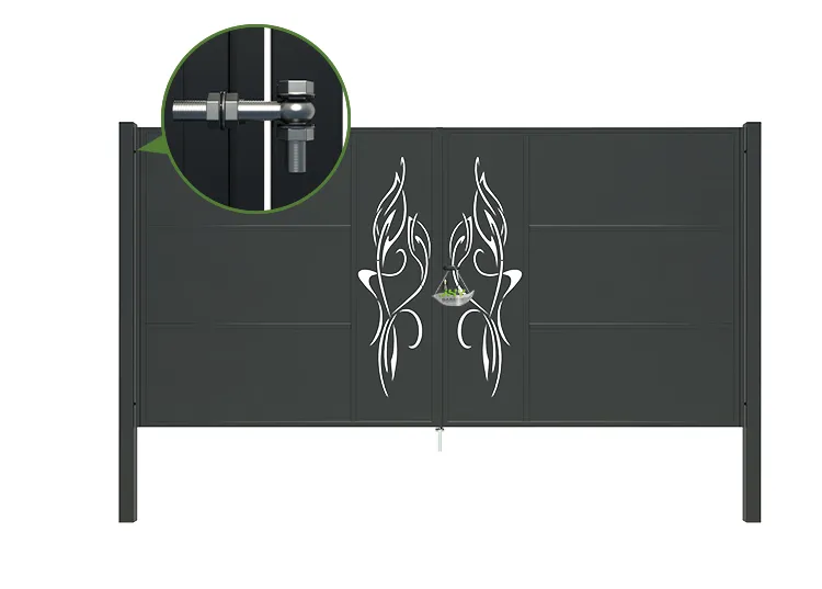 CNC Outdoor Iron Gate Tranquility 4000×2000mm hinge.webp1
