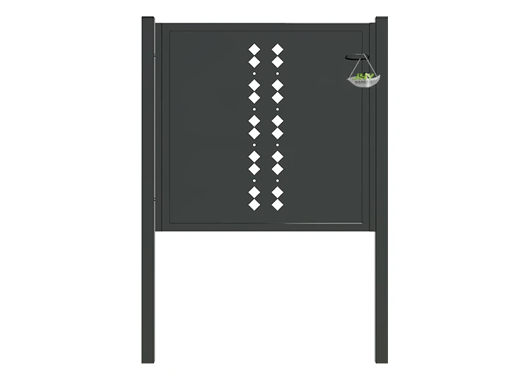 CNC STEEL GATE ESSENCE WIDTH 100CM & HEIGHT 100CM BLACK SQUARE POST & FRAME