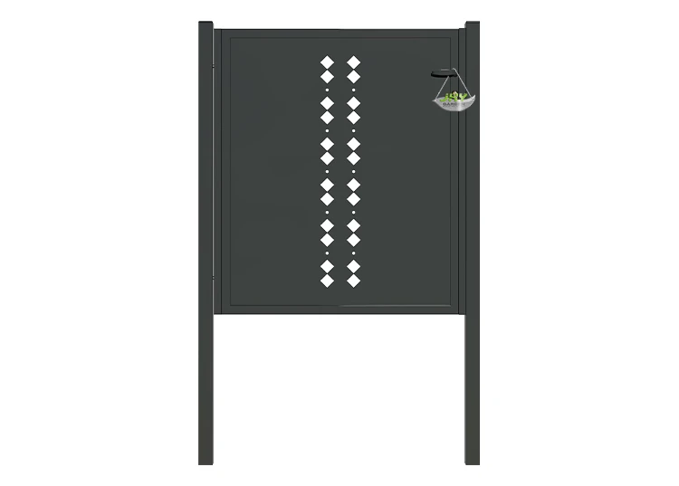 CNC STEEL GATE ESSENCE WIDTH 100CM & HEIGHT 120CM BLACK SQUARE POST & FRAME