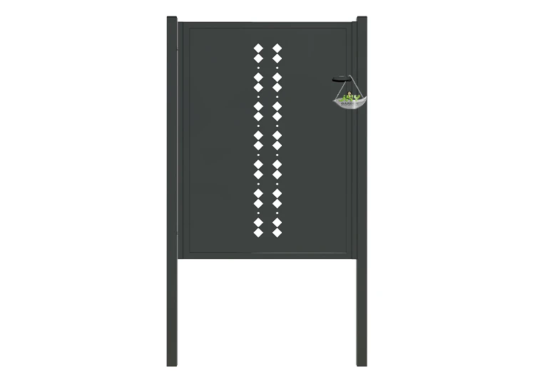 CNC STEEL GATE ESSENCE WIDTH 100CM & HEIGHT 140CM BLACK SQUARE POST & FRAME