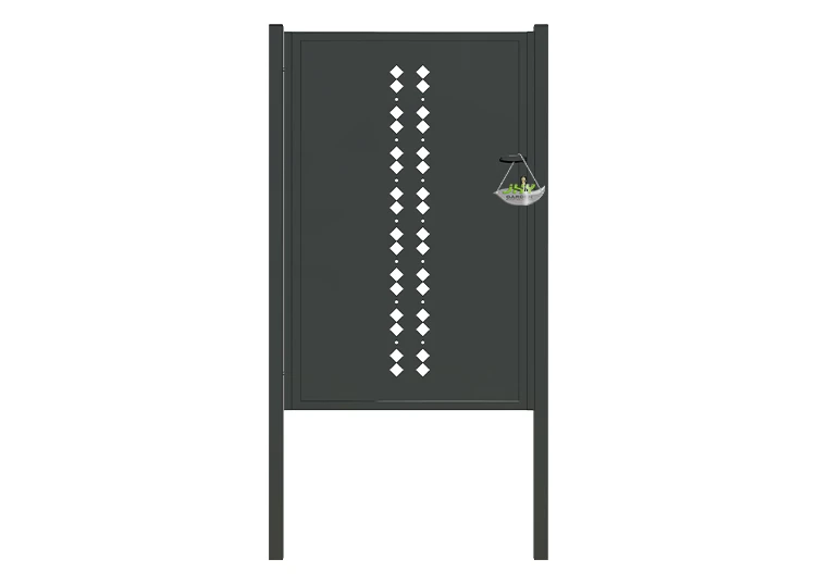 CNC STEEL GATE ESSENCE WIDTH 100CM & HEIGHT 160CM BLACK SQUARE POST & FRAME