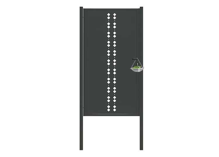 CNC STEEL GATE ESSENCE WIDTH 100CM & HEIGHT 200CM BLACK SQUARE POST & FRAME