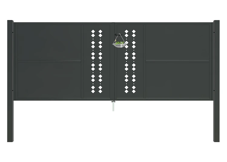 CNC STEEL GATE ESSENCE WIDTH 300CM & HEIGHT 120CM BLACK SQUARE POST & FRAME