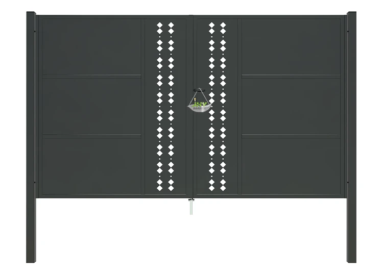 CNC STEEL GATE ESSENCE WIDTH 300CM & HEIGHT 180CM BLACK SQUARE POST & FRAME