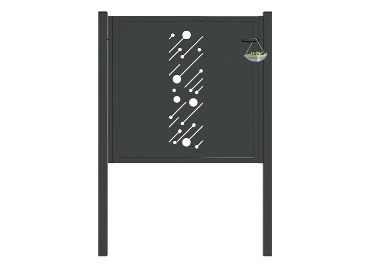CNC STEEL GATE STARRY WIDTH 100CM & HEIGHT 100CM BLACK SQUARE POST & FRAME