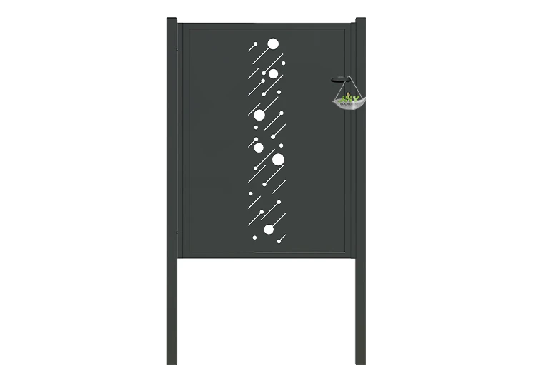 CNC STEEL GATE STARRY WIDTH 100CM & HEIGHT 140CM GREEN & GREY SQUARE POST & FRAME