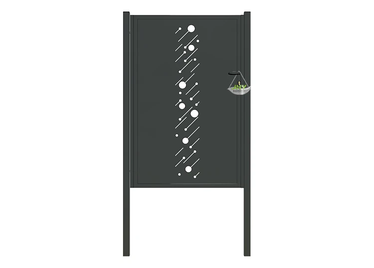 CNC STEEL GATE STARRY WIDTH 100CM & HEIGHT 160CM GREEN & GREY SQUARE POST & FRAME