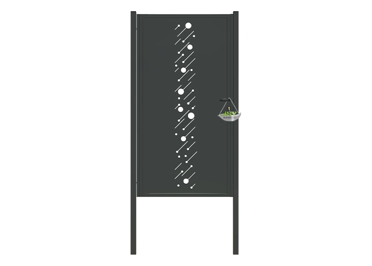 CNC STEEL GATE STARRY WIDTH 100CM & HEIGHT 200CM BLACK SQUARE POST & FRAME