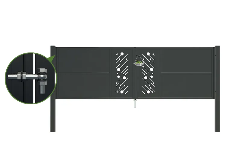 CNC Steel Gate Starry 3000×1000mm lock inside.webp4