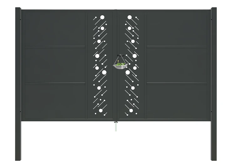 CNC STEEL GATE STARRY WIDTH 300CM & HEIGHT 180CM BLACK SQUARE POST & FRAME