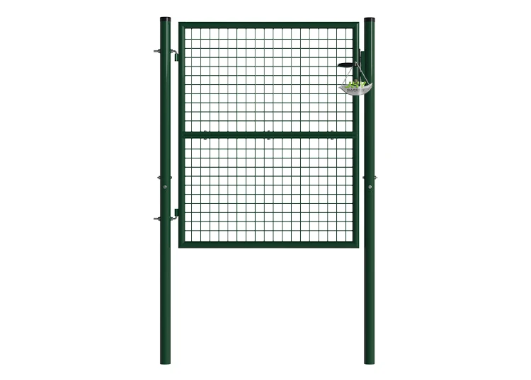 COMPOSITE FENCING GATE WIDTH 100CM & HEIGHT 125CM GREEN & GREY SQUARE POST & FRAME