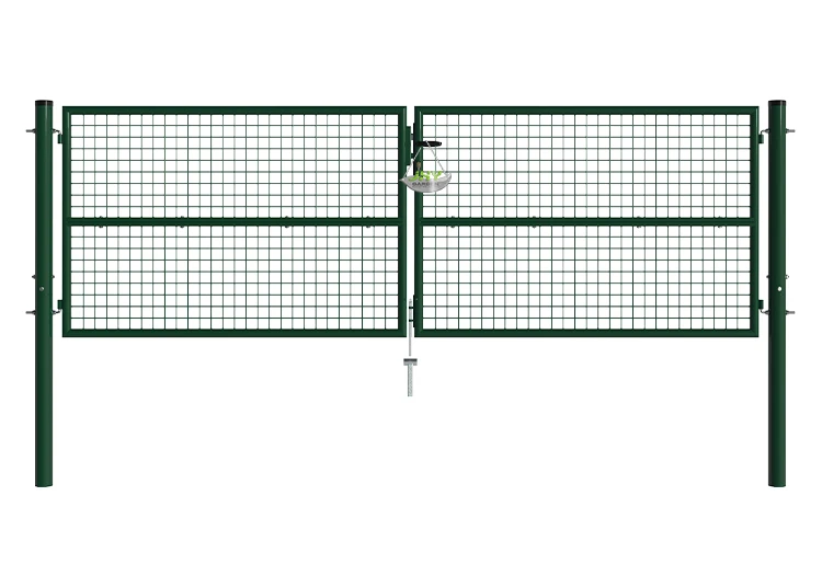 COMPOSITE FENCING GATE WIDTH 300CM & HEIGHT 100CM GREEN & GREY SQUARE POST & FRAME