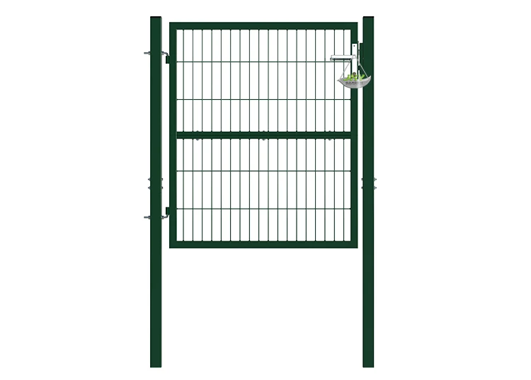 COMPOSITE WIRE MESH GARDEN GATE WIDTH 100CM & HEIGHT 120CM GREEN & GREY SQUARE POST & FRAME
