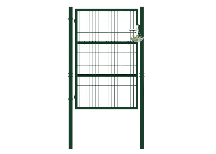 COMPOSITE WIRE MESH GARDEN GATE WIDTH 100CM & HEIGHT 160CM GREEN & GREY SQUARE POST & FRAME
