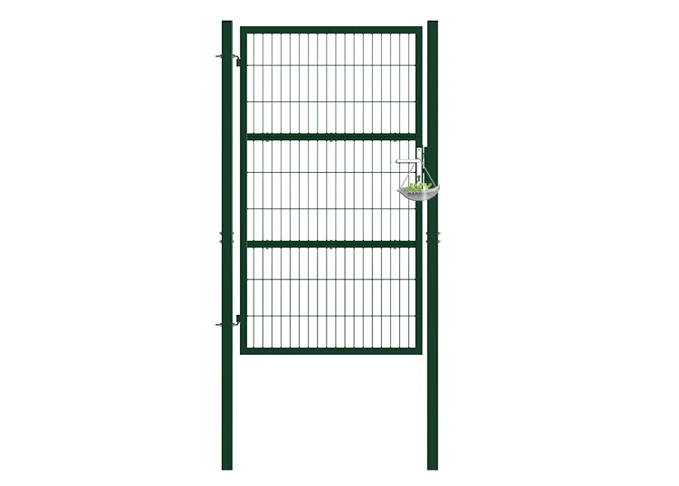 COMPOSITE WIRE MESH GARDEN GATE WIDTH 100CM & HEIGHT 180CM GREEN & GREY SQUARE POST & FRAME