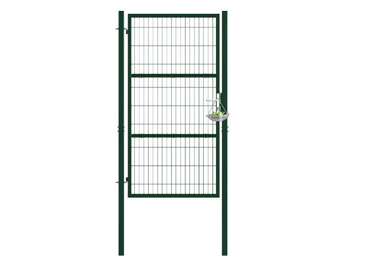 COMPOSITE WIRE MESH GARDEN GATE WIDTH 100CM & HEIGHT 200CM GREEN & GREY SQUARE POST & FRAME