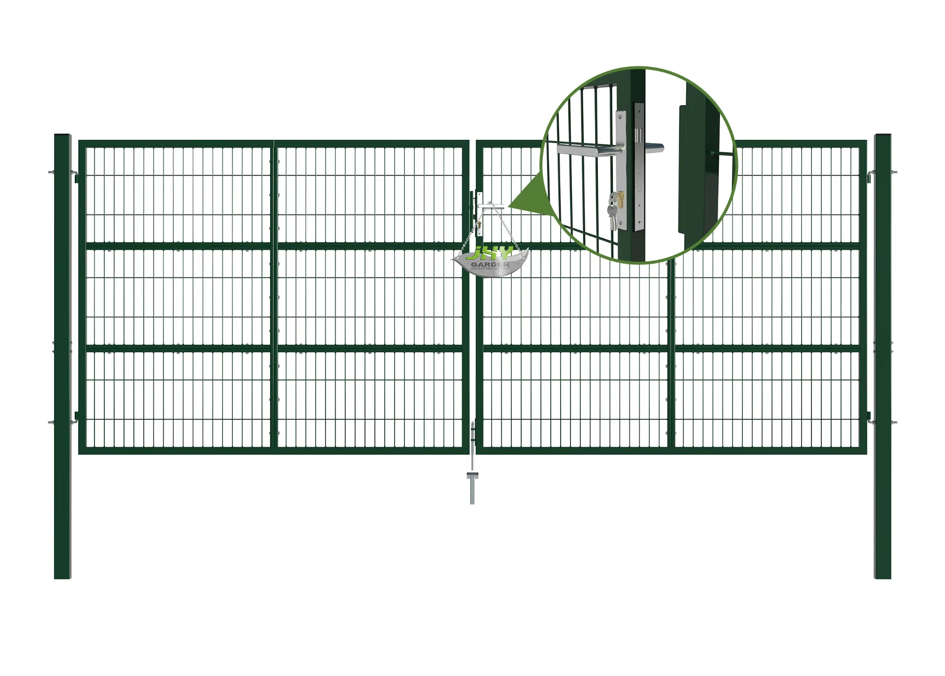 Composite-Wire-Mesh-Garden-Gate-4000×1600mm lock.webp1