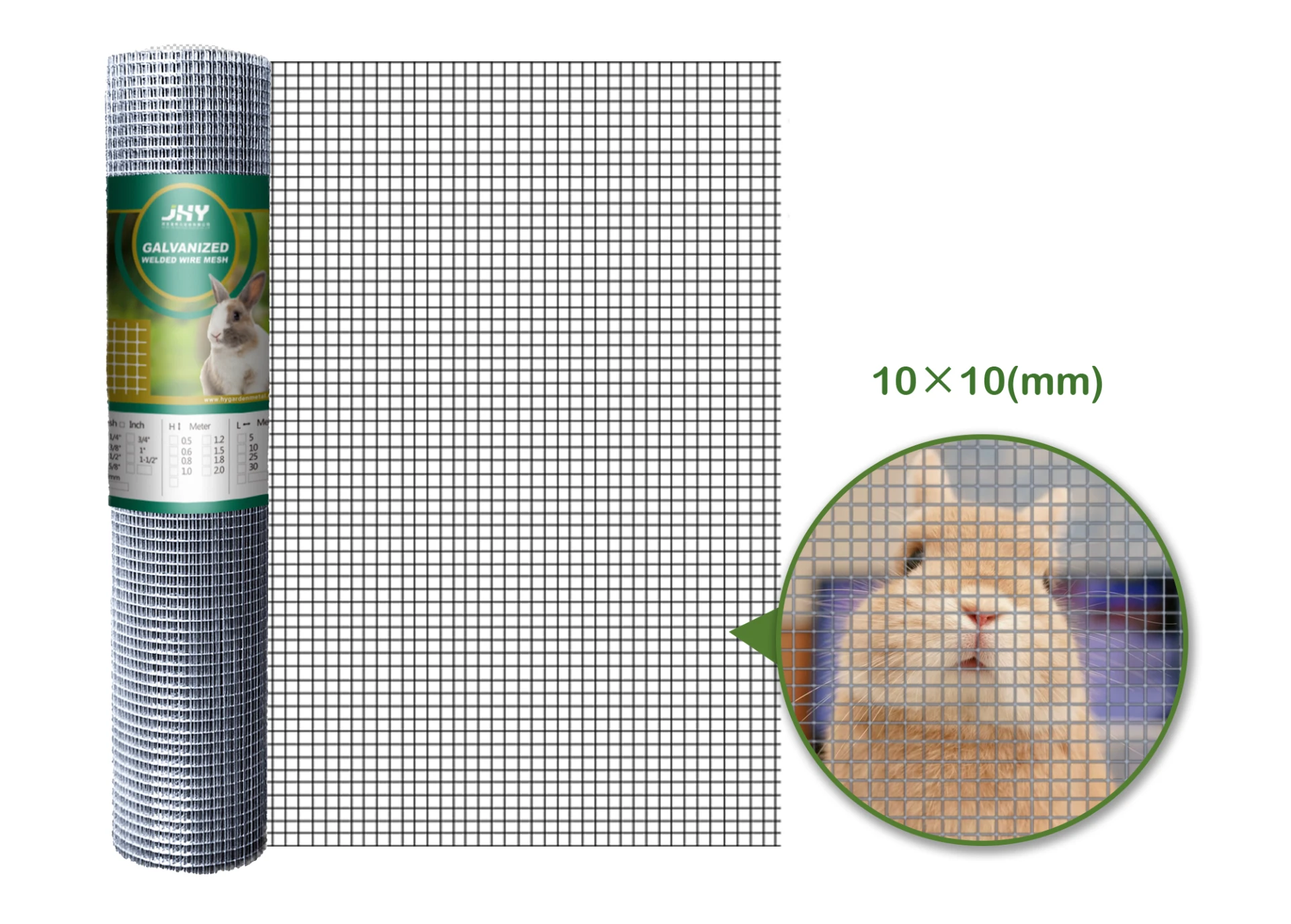 GALVANIZED WELDED WIRE MESH 10×10MM