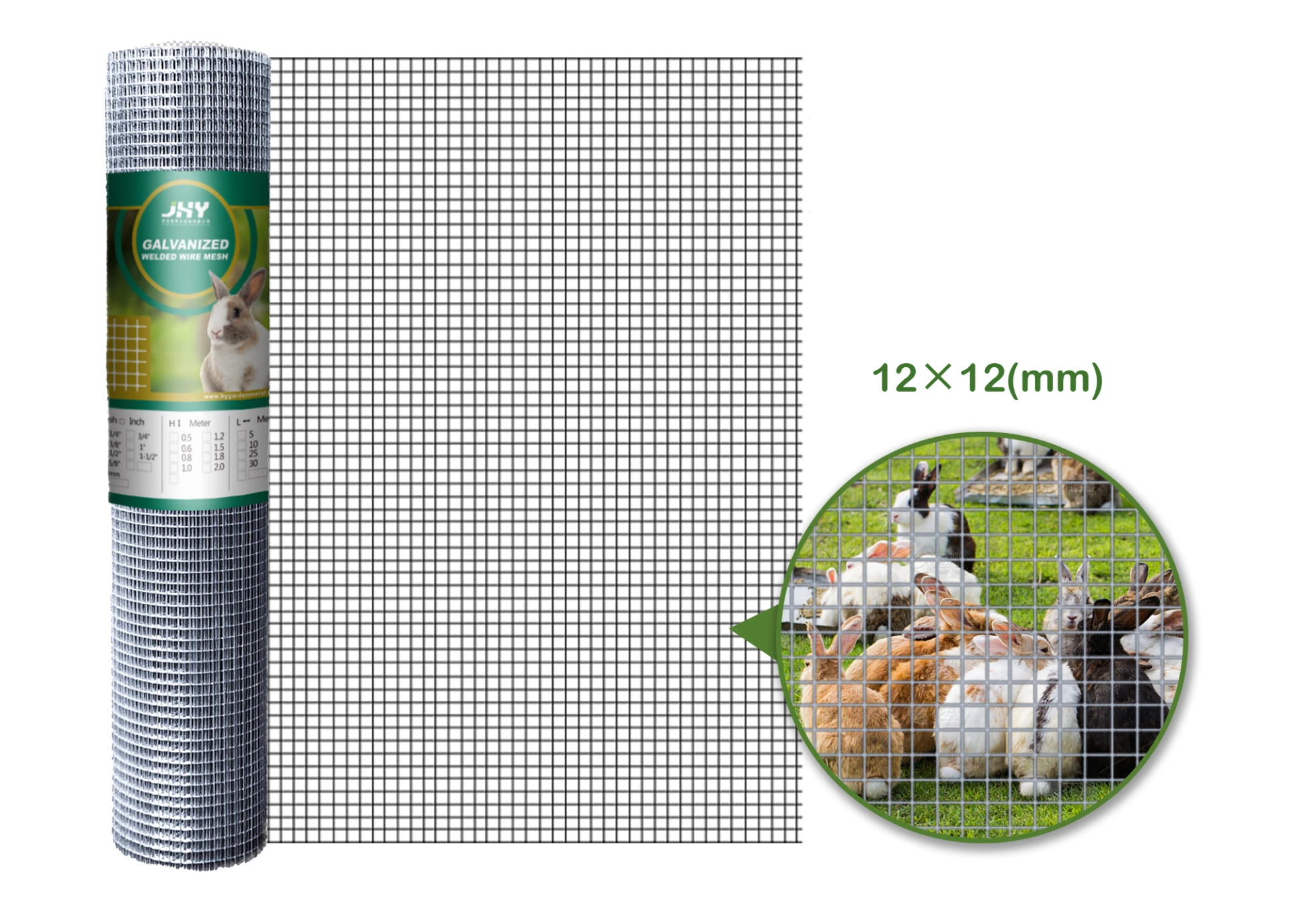 GALVANIZED WELDED WIRE MESH 12×12MM