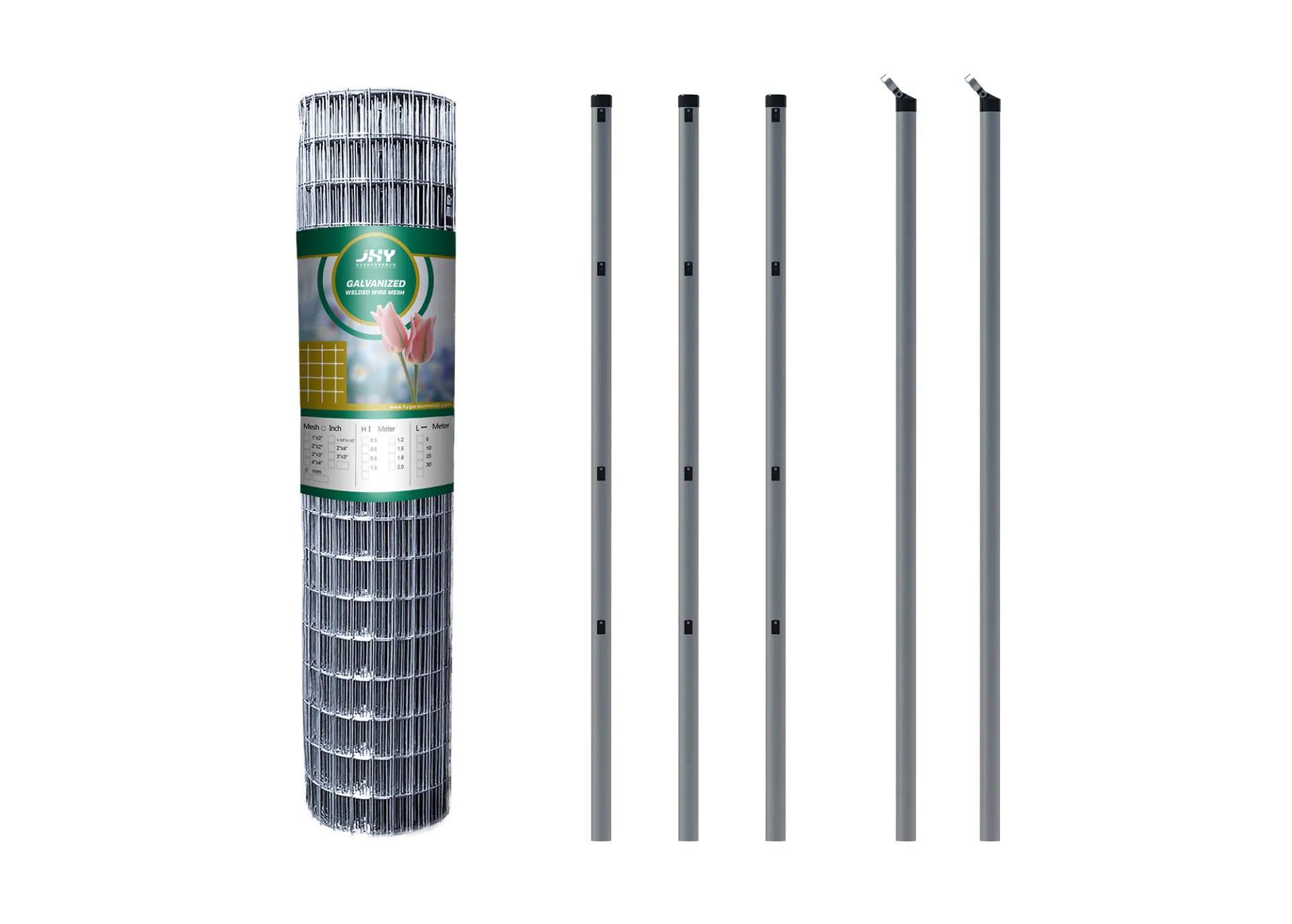 Galvanized welded wire mesh+Round Metal Fence post.webp1