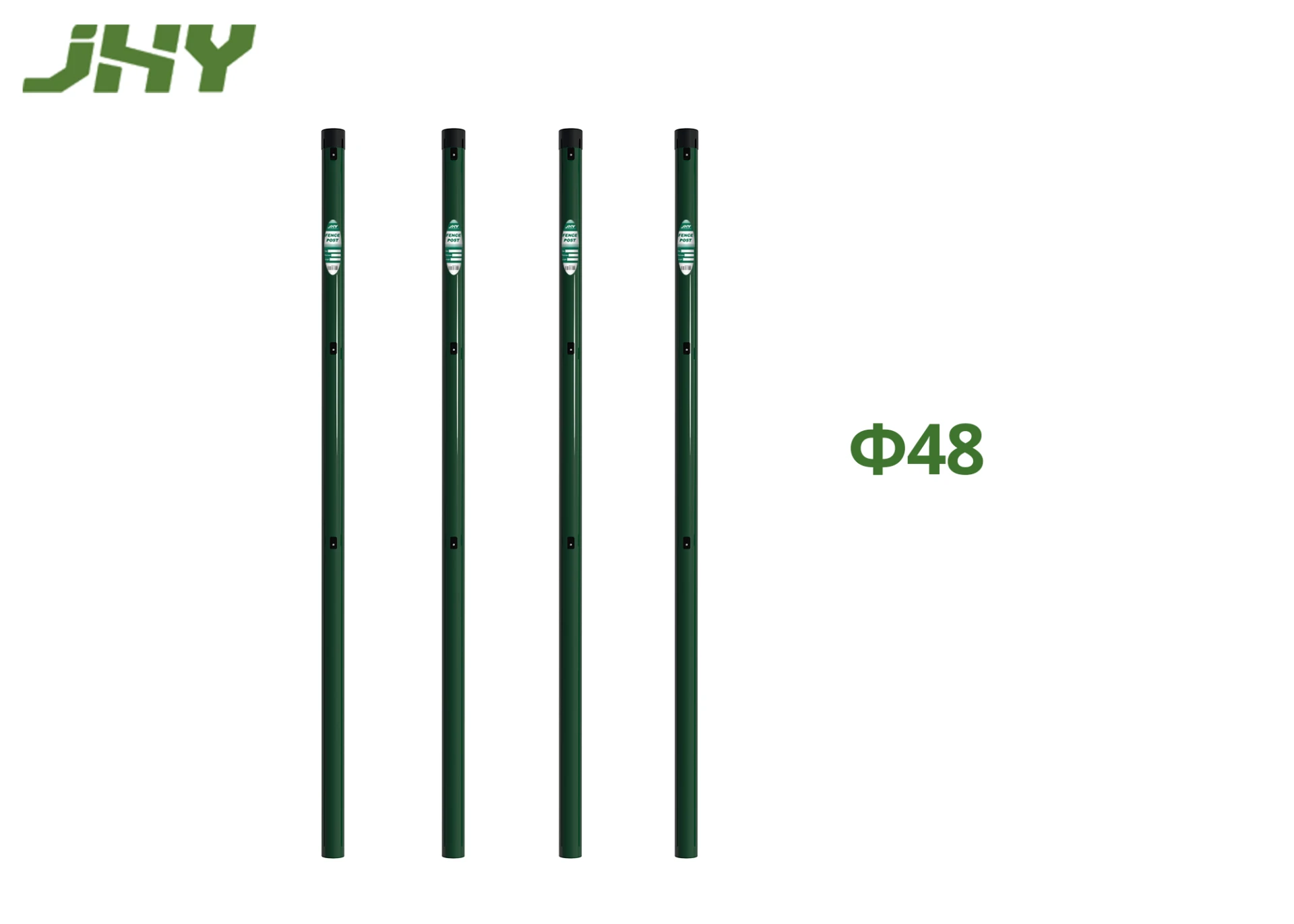 Green Round Metal Fence Post φ48.webp