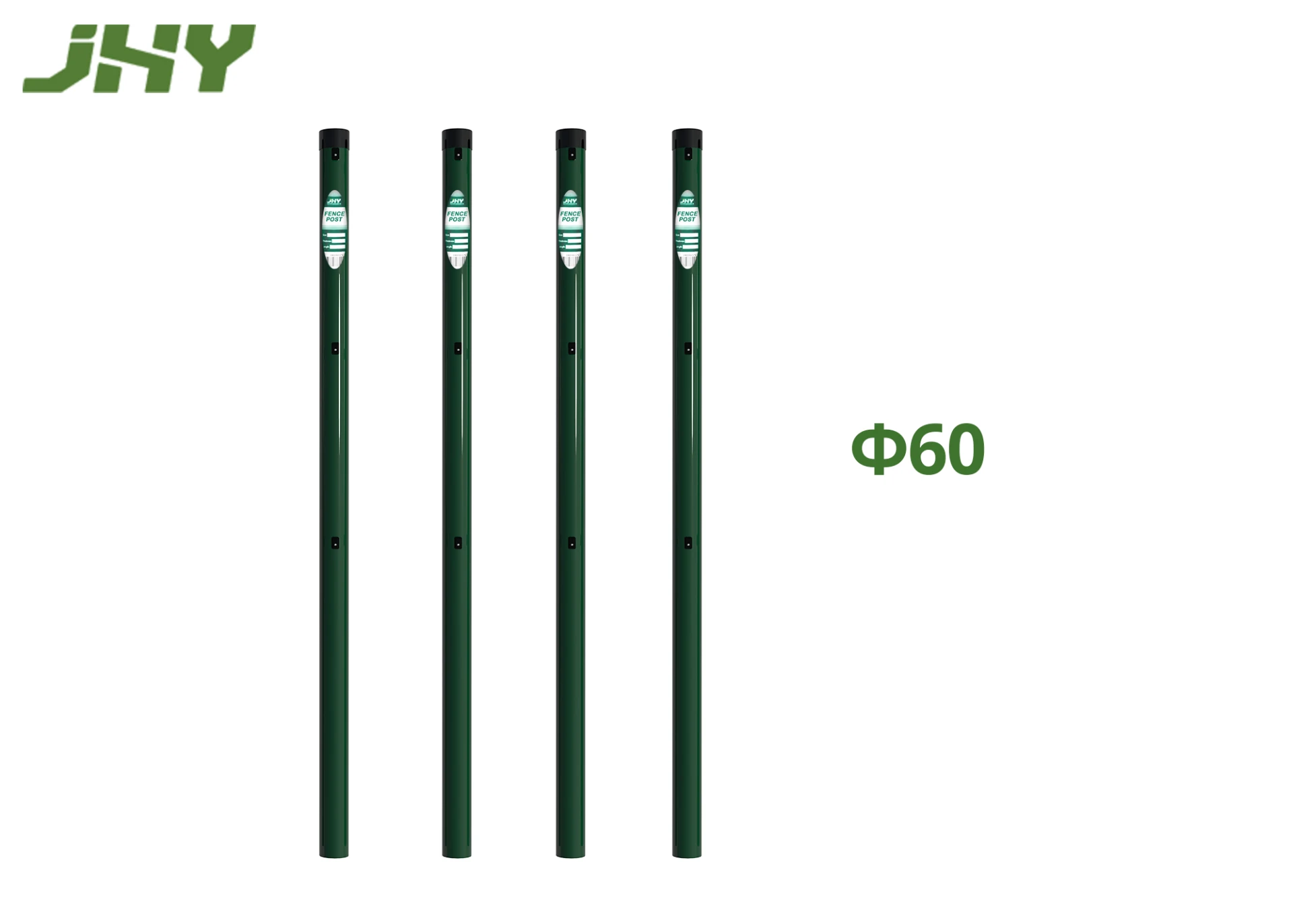 Green Round Metal Fence Post φ60.webp