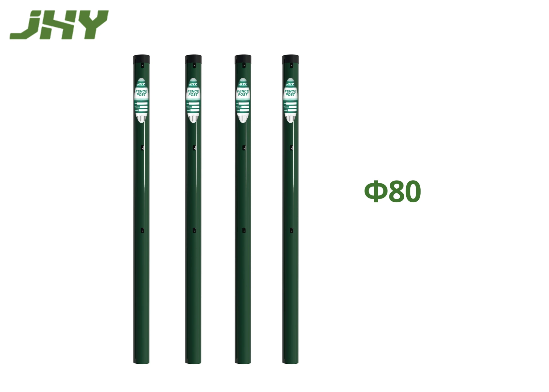 Green Round Metal Fence Post φ80.webp