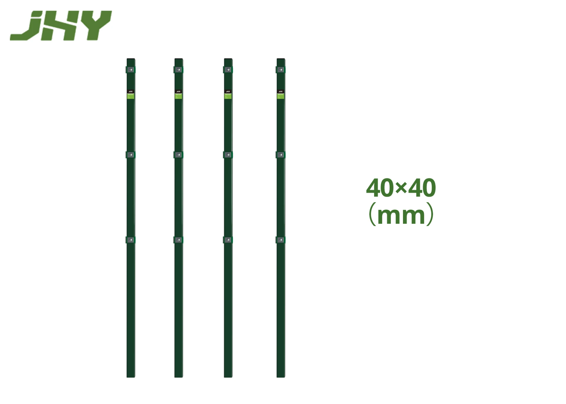 Green Green Square Metal Fence Post.webp