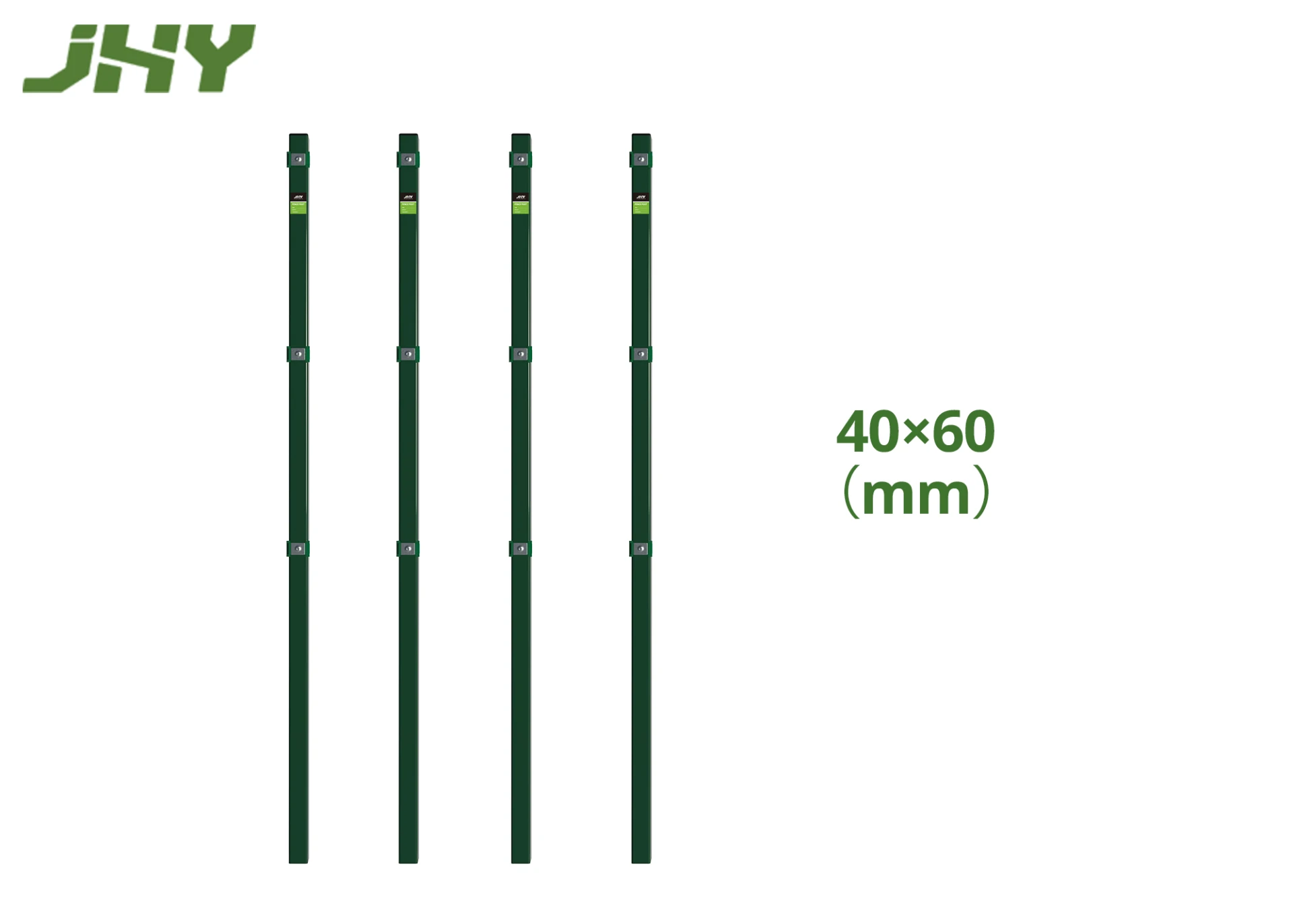 Green Square Metal Fence Post.webp