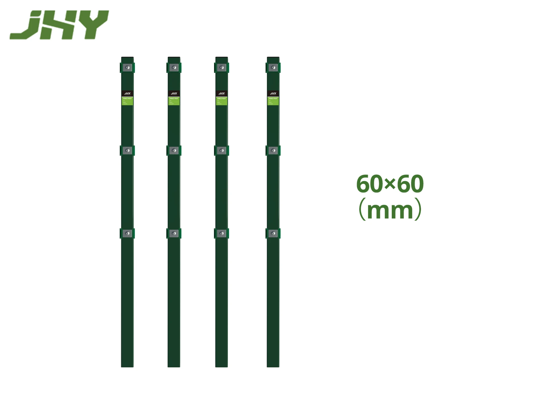 Green Square Metal Fence Post.webp