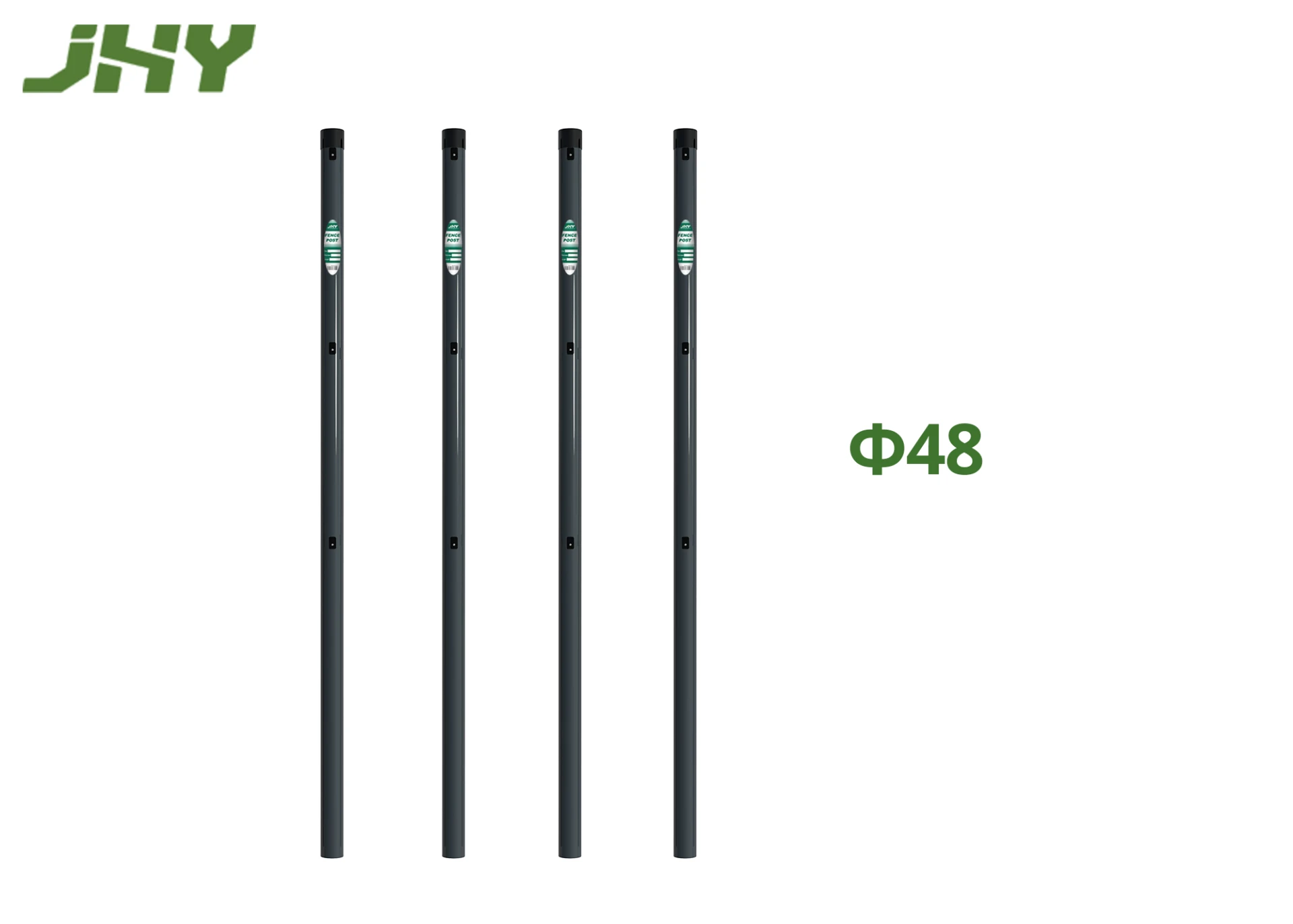 Grey Round Metal Fence Post φ48.webp