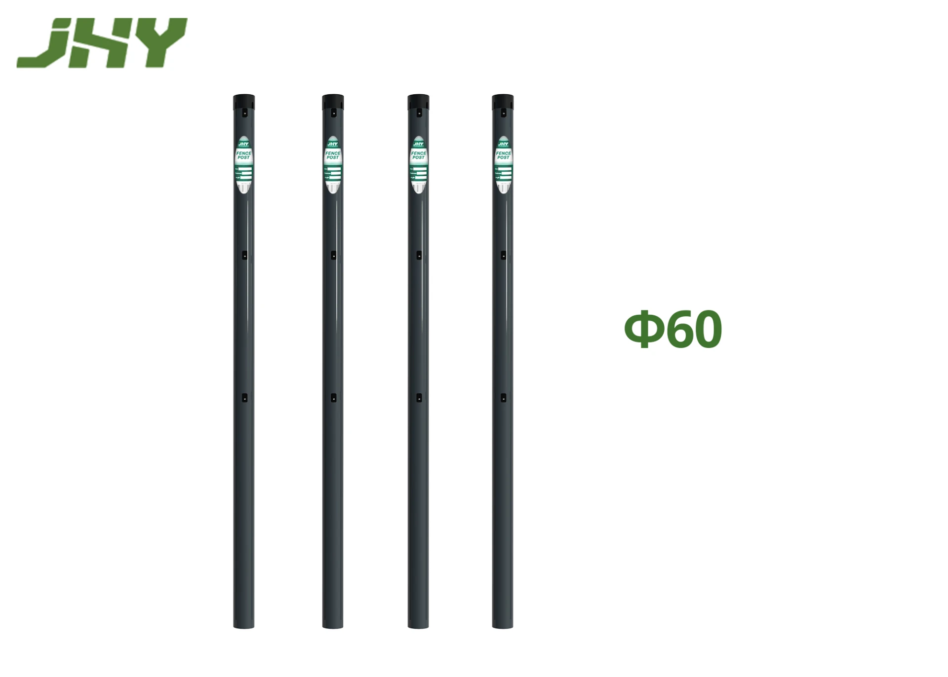 Grey Round Metal Fence Post φ60.webp