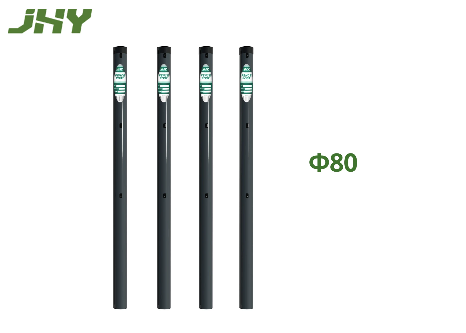 Grey Round Metal Fence Post φ80.webp