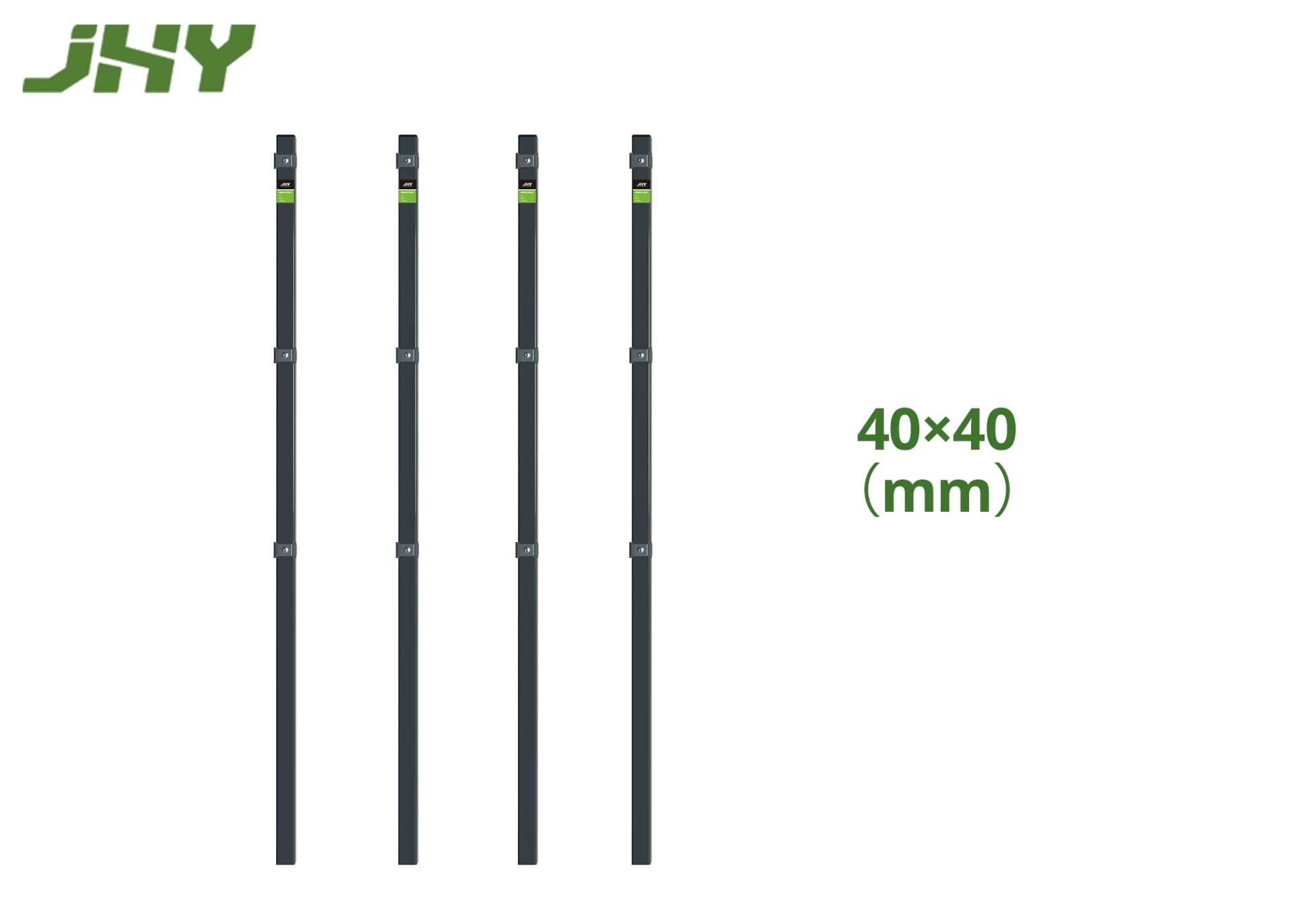 Grey Grey Square Metal Fence Post.webp