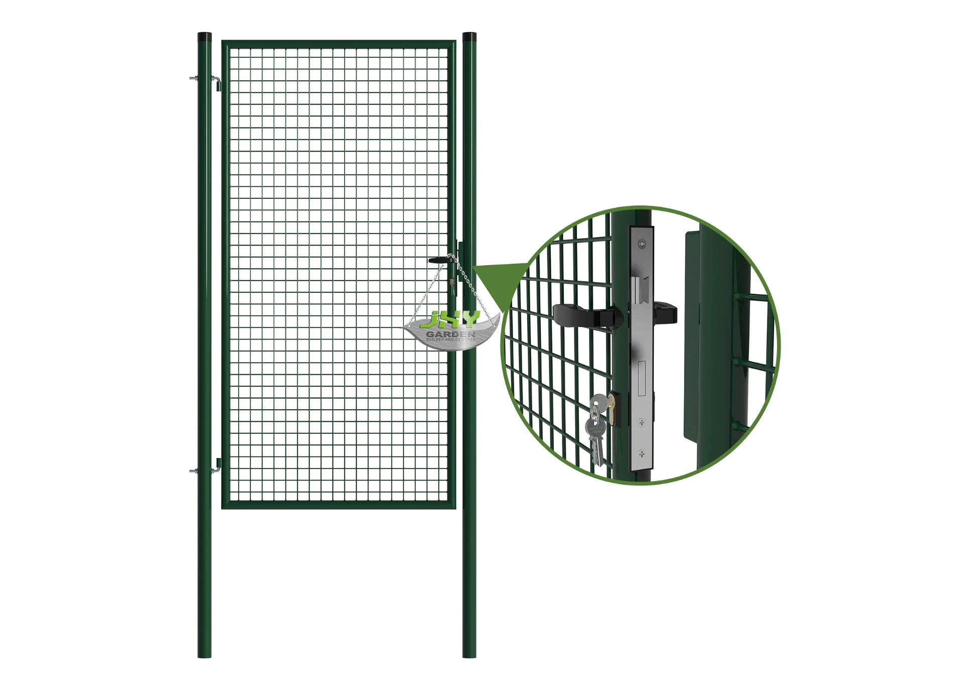 Mesh Fence Garden Gate 1000×2000mm lock inside.webp1
