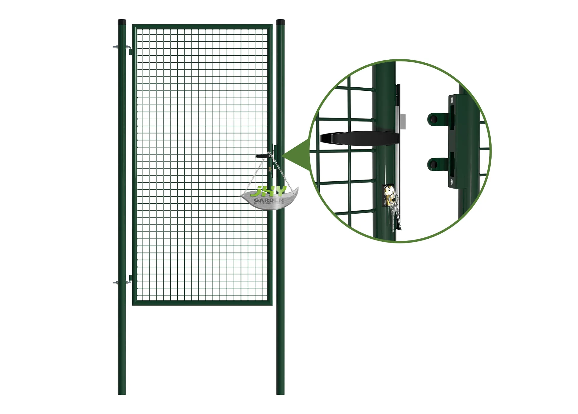 Mesh Fence Garden Gate 1000×2000mm lock opening.webp1