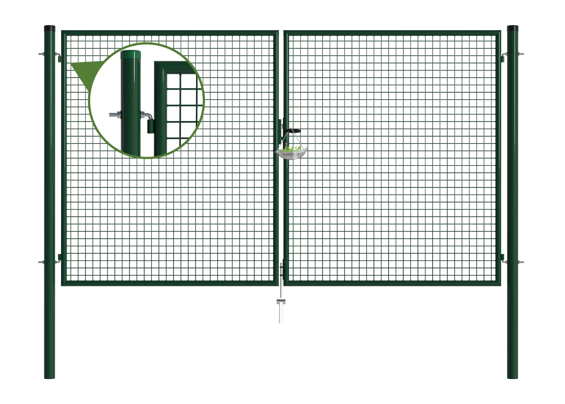 Mesh Fence Garden Gate 3000×1750mm hinge.webp1