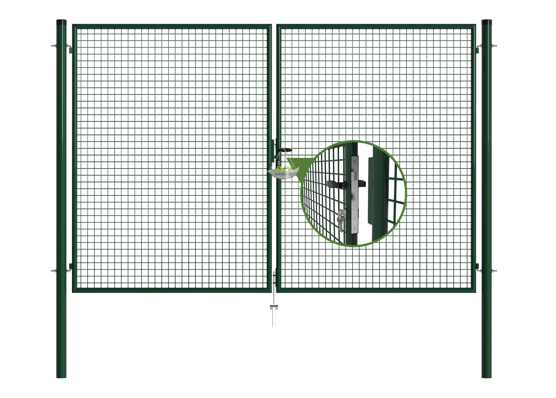 Mesh Fence Garden Gate 3000×2000mm lock.webp1