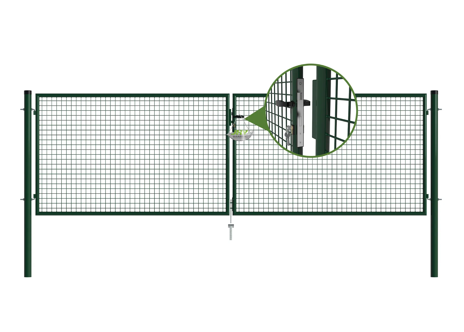 Mesh Fence Garden Gate 4000×1250mm lock.webp1