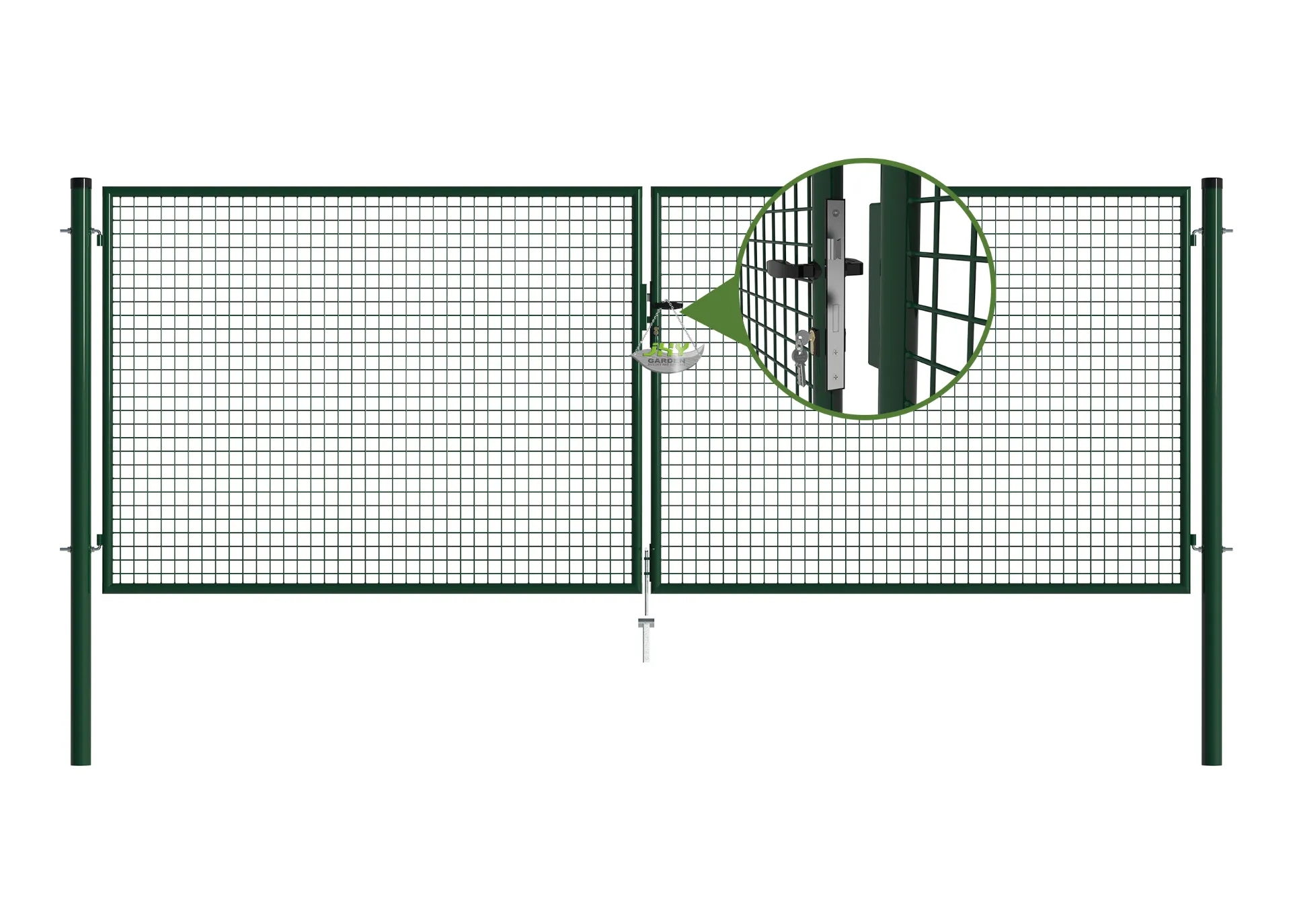Mesh Fence Garden Gate 4000×1500mm lock.webp1