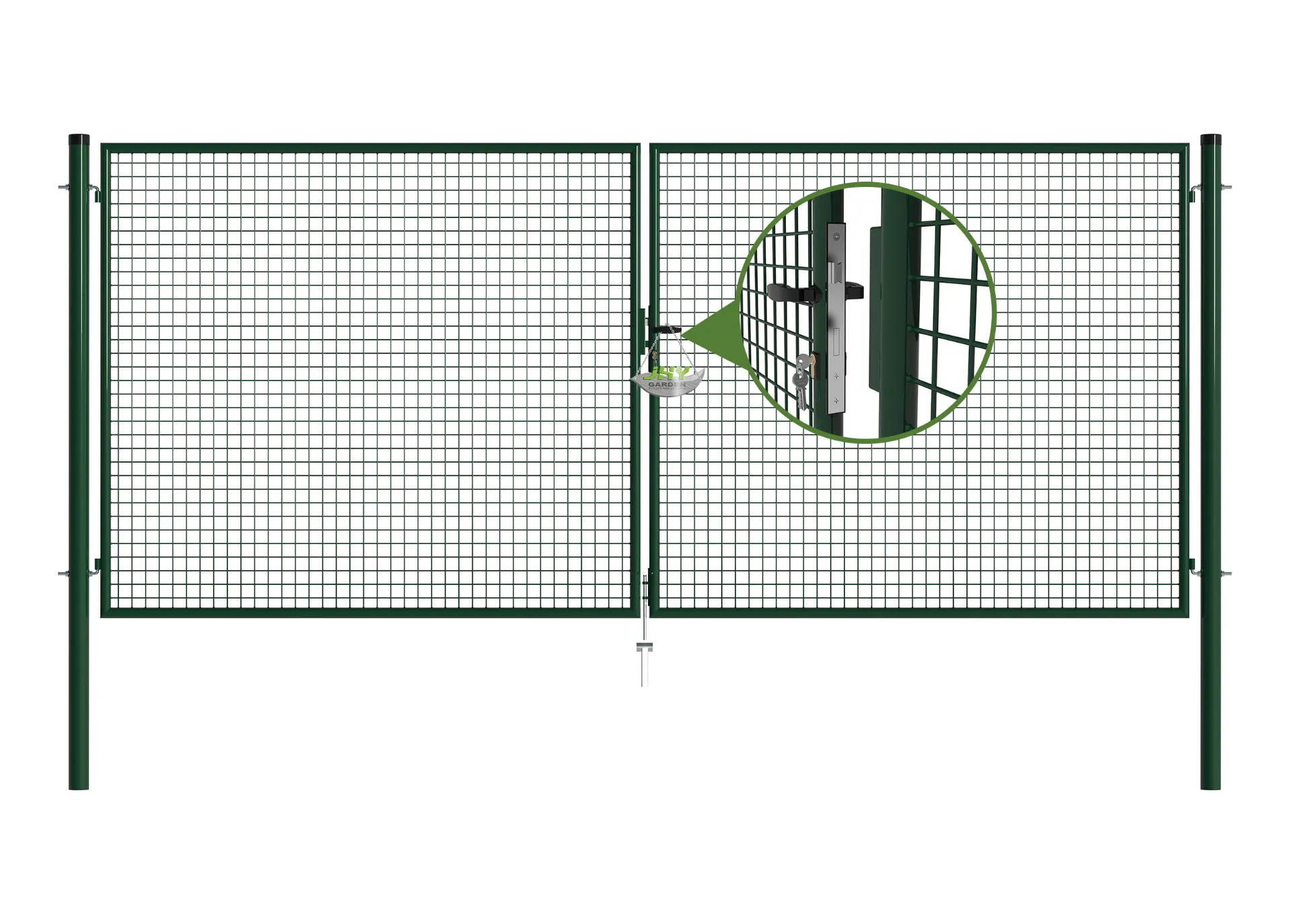 Mesh Fence Garden Gate 4000×1750mm lock.webp1