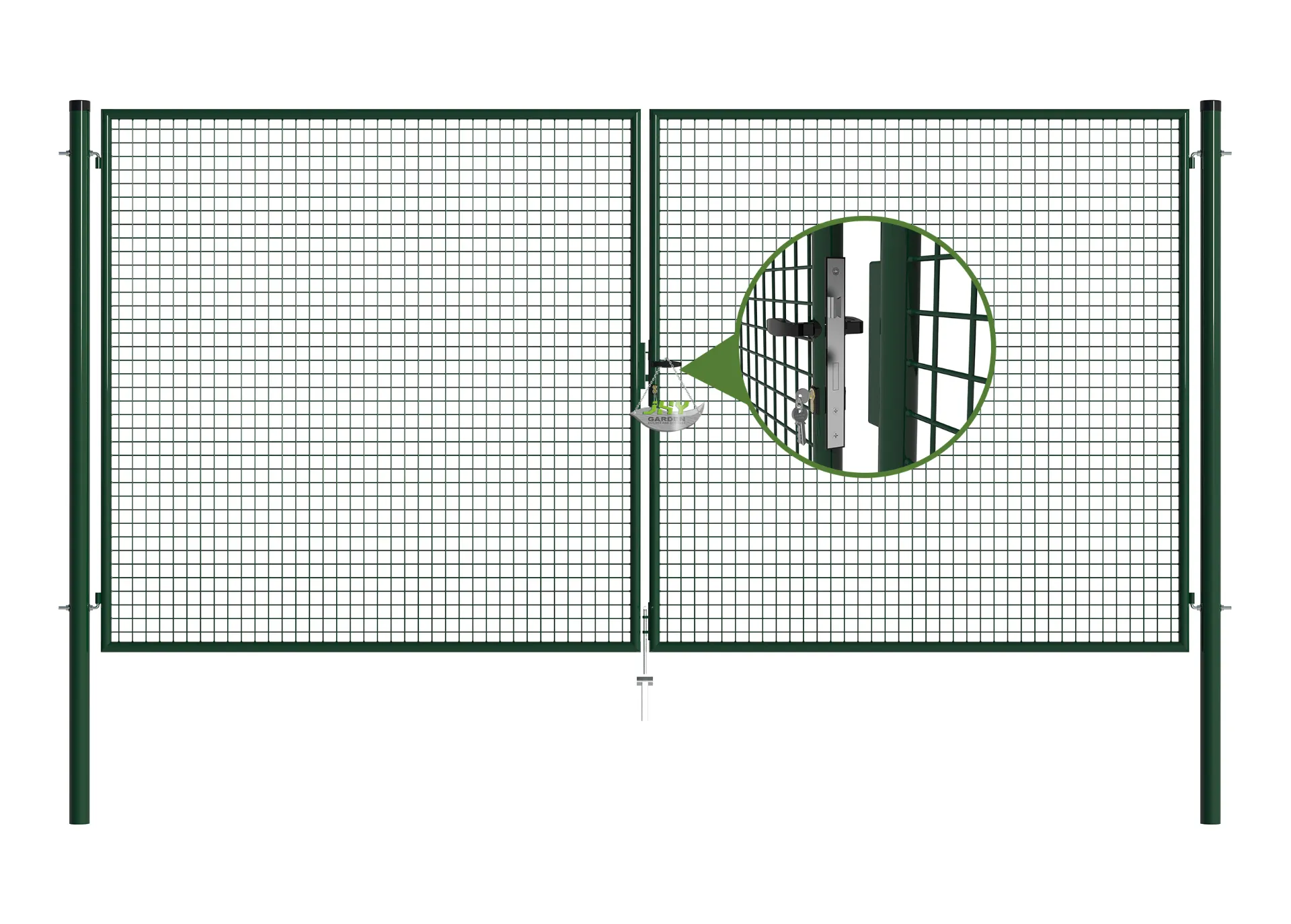 Mesh Fence Garden Gate 4000×2000mm lock.webp1