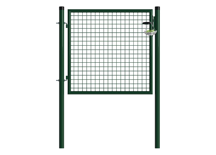 MESH FENCE GARDEN GATES WIDTH 100CM & HEIGHT 100CM GREEN & GREY SQUARE POST & FRAME
