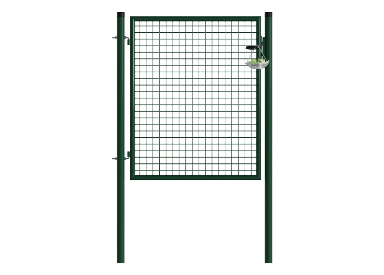 MESH FENCE GARDEN GATES WIDTH 100CM & HEIGHT 125CM GREEN & GREY SQUARE POST & FRAME