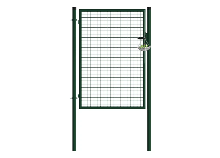 MESH FENCE GARDEN GATES WIDTH 100CM & HEIGHT 150CM GREEN & GREY SQUARE POST & FRAME