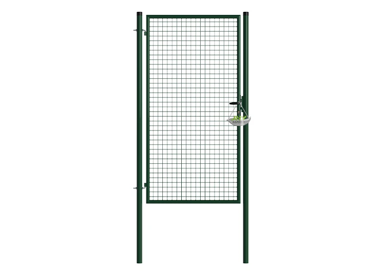 MESH FENCE GARDEN GATES WIDTH 100CM & HEIGHT 200CM GREEN & GREY SQUARE POST & FRAME