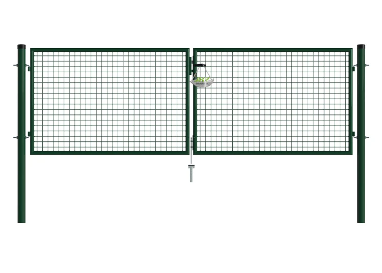 MESH FENCE GARDEN GATES WIDTH 300CM & HEIGHT 100CM GREEN & GREY SQUARE POST & FRAME