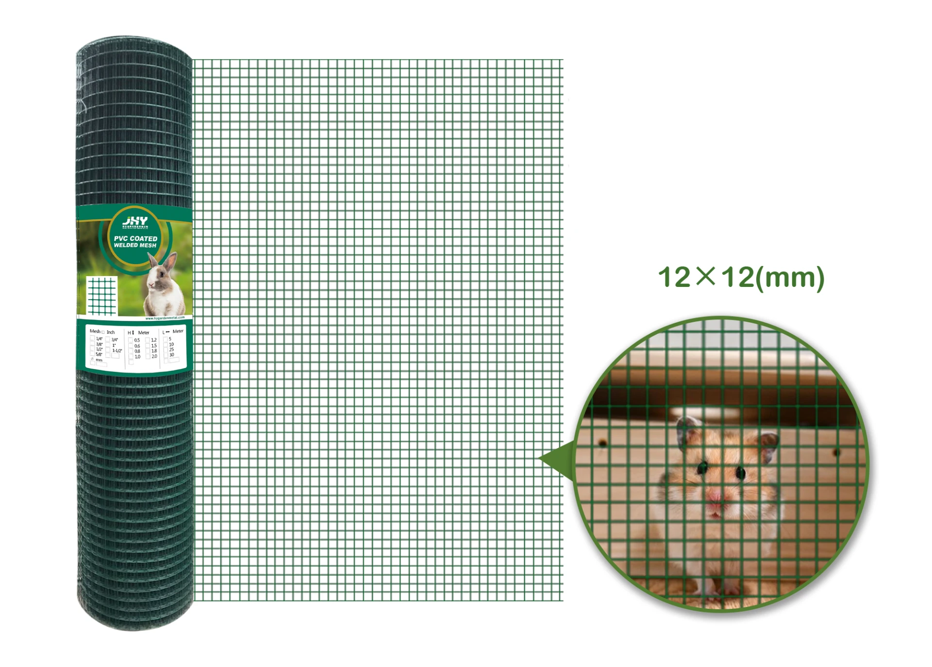 PVC COATED WELDED WIRE MESH 12×12MM