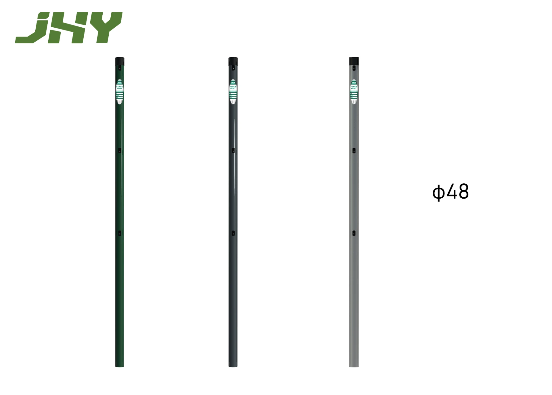 ROUND METAL FENCE POST GALVANIZED & POWDER COATING LINE POST